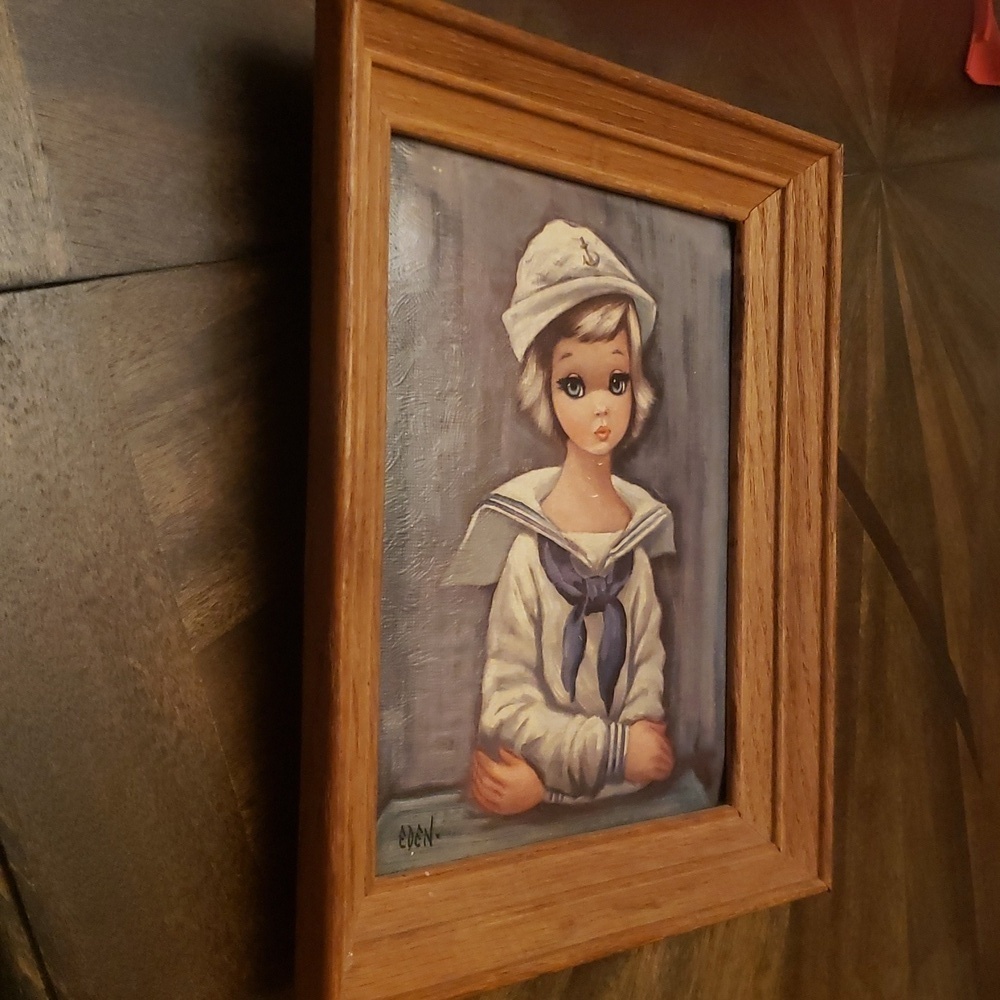 Vintage Sailor Girl Framed Art 8x10 By EDEN - Picture 3 of 9
